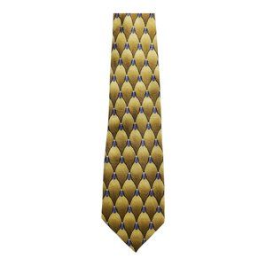 Ties To Nature Geometric Pattern Brown 100% Silk Necktie